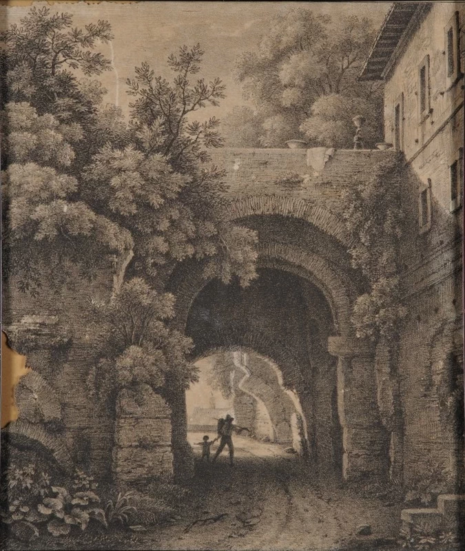 Arcata di palazzo con figure - Centro Culturale Carlo Venturini, Massa Lombarda